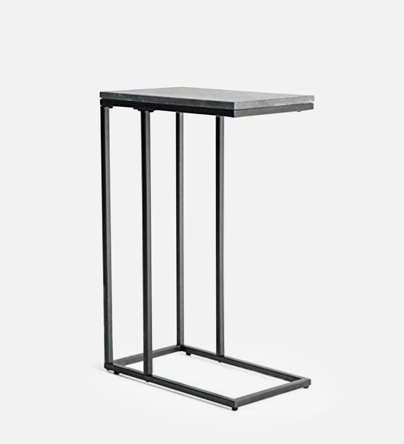 Buy Kevin Metal CShape End Table in Grey Finish by AVA DESIGNZ Online