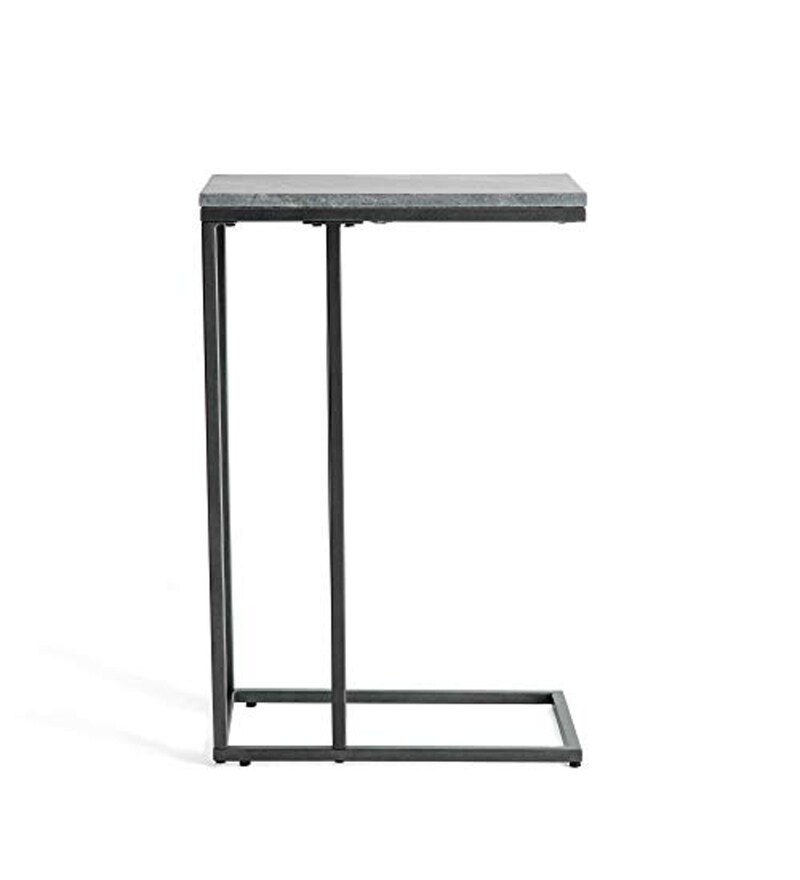Buy Kevin Metal CShape End Table in Grey Finish by AVA DESIGNZ Online