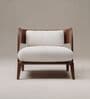 Kei Suede Lounge Chair In White Colour