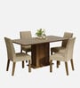 Keila 4 Seater Dining Set in Wood Finish