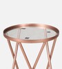 Kelso Metal End Table with Glass Top