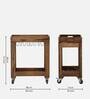 Kelty Sheesham Wood Bar Trolley In Rustic Teak Finish