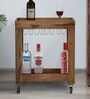 Kelty Sheesham Wood Bar Trolley In Rustic Teak Finish