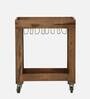 Kelty Sheesham Wood Bar Trolley In Rustic Teak Finish