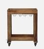 Kelty Sheesham Wood Bar Trolley In Rustic Teak Finish
