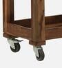 Kelty Sheesham Wood Bar Trolley In Rustic Teak Finish