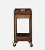 Kelty Sheesham Wood Bar Trolley In Rustic Teak Finish