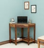 Kelty Sheesham Wood Corner Writing Table in Scratch Resistant Rustic Teak Finish