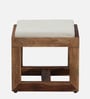 Kelty Sheesham Wood Nesting Coffee Table Set in Scratch Resistant Rustic Teak Finish With Cushioned Stools