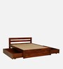 Kelty Sheesham Wood King Size Bed in Scratch Resistant Honey Oak Finish With Drawer Storage