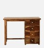 Kelty Sheesham Wood Writing Table In Scratch Resistant Rustic teak Finish With Drawers