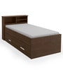 Ken Single Bed With Storage In Dark Walnut Finish