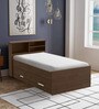 Ken Single Bed With Storage In Dark Walnut Finish