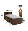 Ken Single Bed With Storage In Dark Walnut Finish