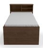 Ken Single Bed With Storage In Dark Walnut Finish