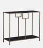 Celita Metal Console Table In Black & Gold Finish