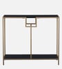 Celita Metal Console Table In Black & Gold Finish