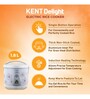 KENT Delight Induction Heating Technology Electric Rice Cooker (White)