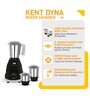 KENT Dyna Overheating and Overcurrent Protected Mixer & Grinder (Black)