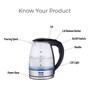 KENT Elegant 2000 Watt 1.8 Litre Electric Glass Kettle