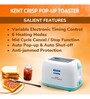 KENT Plastic Anti-Skid One Touch Operation Toaster (White)