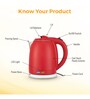 KENT Plastic Auto Shut Off Over Heating Protection Electric Kettle (Red)