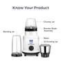 KENT Smart Nutri 3 Speed Control with Pulse Function Mixer & Grinder (White)