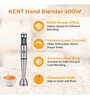 KENT Stainless Steel Low Noise Operation Hand Blender (Silver)