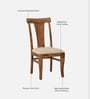 Kentan Sheesham Wood Dining Chairs In Rustic Teak Finish (Set Of 2)