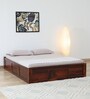 Kenzo Sheesham Wood King Size Bed In Honey Oak Finish With Box Storage