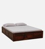 Kenzo Sheesham Wood King Size Bed In Honey Oak Finish With Box Storage