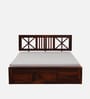 Kenzo Sheesham Wood King Size Bed In Honey Oak Finish With Box Storage