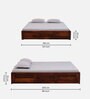 Kenzo Sheesham Wood Queen Size Bed In Honey Oak Finish With Box Storage
