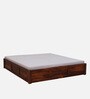 Kenzo Sheesham Wood Queen Size Bed In Honey Oak Finish With Box Storage