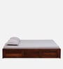 Kenzo Sheesham Wood Queen Size Bed In Honey Oak Finish With Box Storage