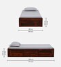 Kenzo Sheesham Wood Single Bed In Honey Oak Finish With Box Storage