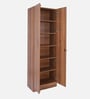 Kenzou 2 Door Wardrobe In Lyon Walnut Finish With Adjustable Shelves
