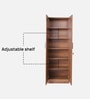 Kenzou 2 Door Wardrobe In Lyon Walnut Finish With Adjustable Shelves