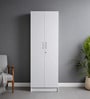 Kenzou 2 Door Wardrobe In Off White Finish With Adjustable Shelves