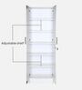 Kenzou 2 Door Wardrobe In Off White Finish With Adjustable Shelves