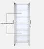 Kenzou 2 Door Wardrobe In Off White Finish With Adjustable Shelves