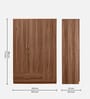 Kenzou 3 Door Wardrobe In Lyon Walnut Finish With Adjustable Shelves & Drawers