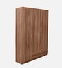 Kenzou 3 Door Wardrobe In Lyon Walnut Finish With Adjustable Shelves & Drawers