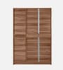 Kenzou 3 Door Wardrobe In Lyon Walnut Finish With Adjustable Shelves & Drawers