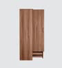 Kenzou 3 Door Wardrobe In Lyon Walnut Finish With Adjustable Shelves & Mirror & Drawer