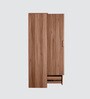 Kenzou 3 Door Wardrobe In Lyon Walnut Finish With Adjustable Shelves & Mirror & Drawer