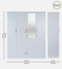 Kenzou 4 Door Wardrobe In Off White Finish With Adjustable Shelves & Drawer