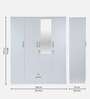 Kenzou 4 Door Wardrobe In Off White Finish With Adjustable Shelves & Drawer
