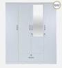 Kenzou 4 Door Wardrobe In Off White Finish With Adjustable Shelves & Drawer