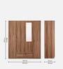 Kenzou 4 Door Wardrobe With Adjustable Shelves In Lyon Walnut Finish With Mirror & Drawer